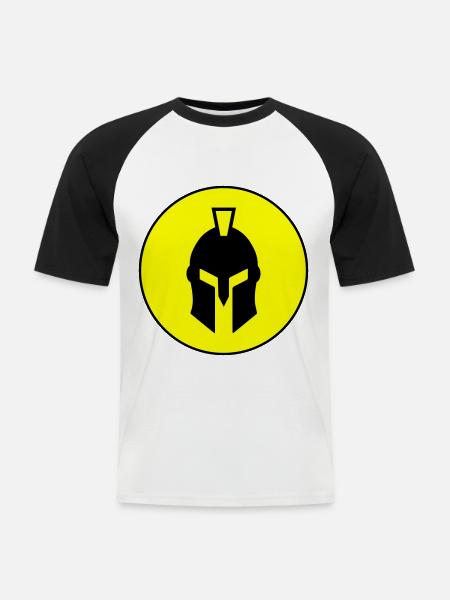 Spartan Helmet - Men's Baseball T-Shirt - white/black