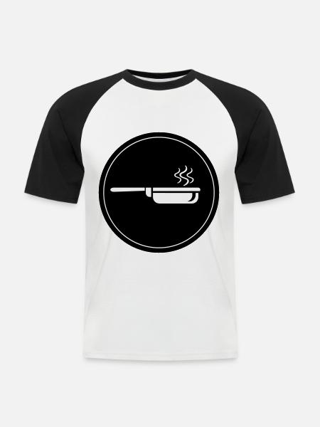 Cooking pan - Men's Baseball T-Shirt - white/black