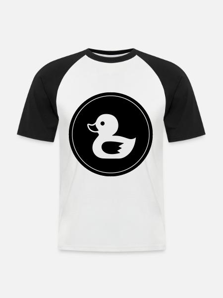 Duck Icon - Men's Baseball T-Shirt - white/black