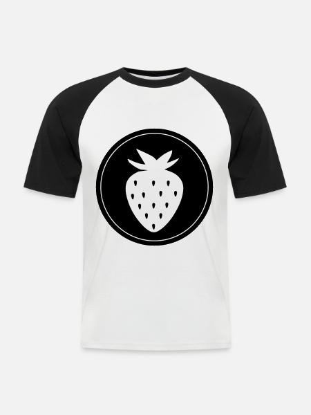 Fruit Strawberry - Men's Baseball T-Shirt - white/black