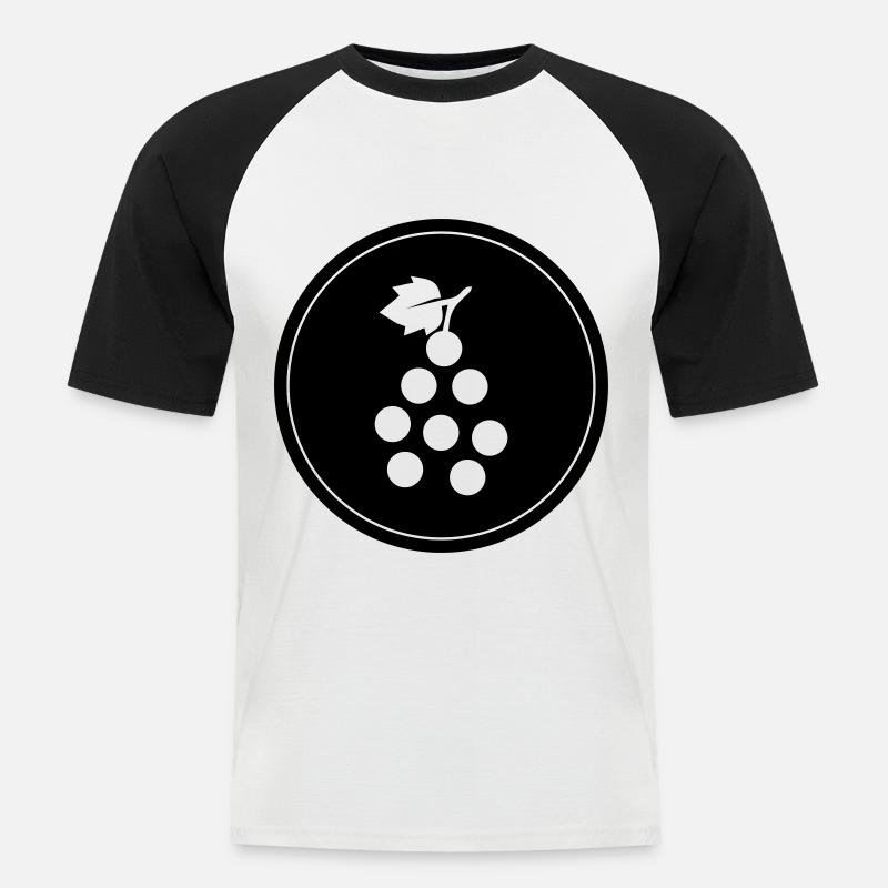 Weintrauben Symbol - Männer Baseball-T-Shirt - Weiß/Schwarz
