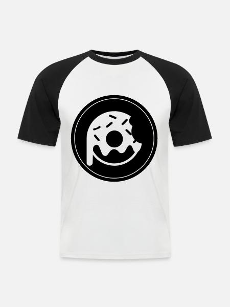 Donut Symbol - Men's Baseball T-Shirt - white/black