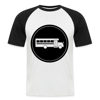 Schule Schulbus - Männer Baseball-T-Shirt - Weiß/Schwarz - Vorne - Nik (191cm)
