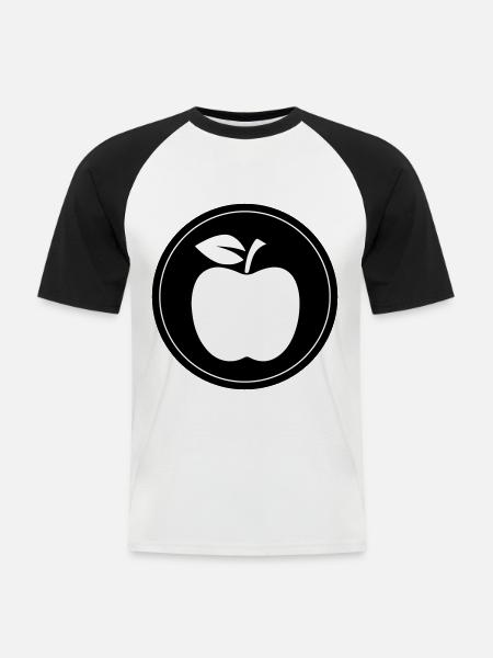 Apple Symbol - Men's Baseball T-Shirt - white/black