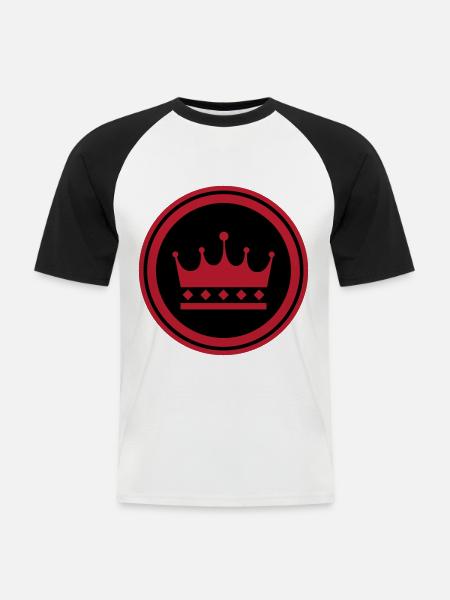 Crown Symbol - Men's Baseball T-Shirt - white/black