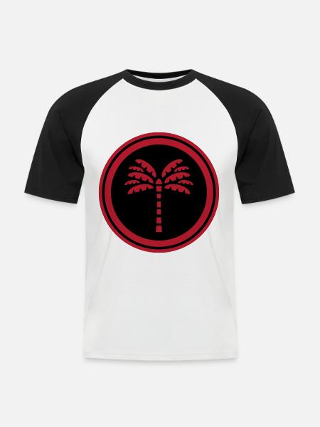 Palme Symbol - Männer Baseball-T-Shirt - Weiß/Schwarz
