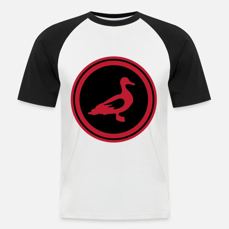 Ente Tier - Männer Baseball-T-Shirt - Weiß/Schwarz