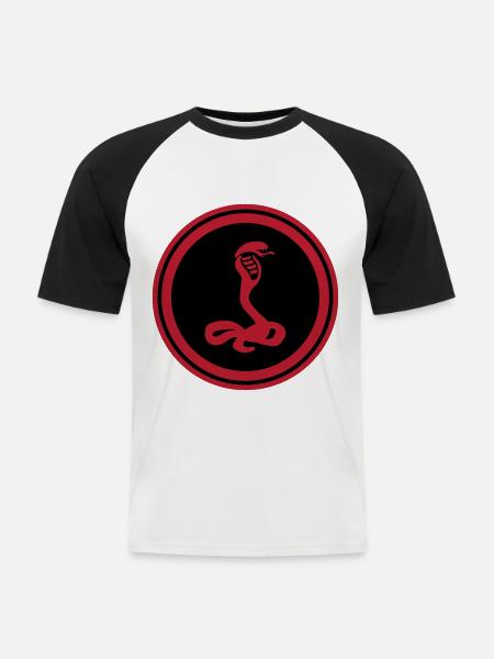 Snake Cobra - Men's Baseball T-Shirt - white/black