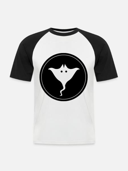 Seeigelicon symbol circle - Men's Baseball T-Shirt - white/black