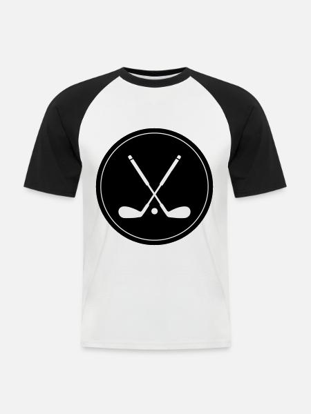 Golf symbol - Männer Baseball-T-Shirt - Weiß/Schwarz