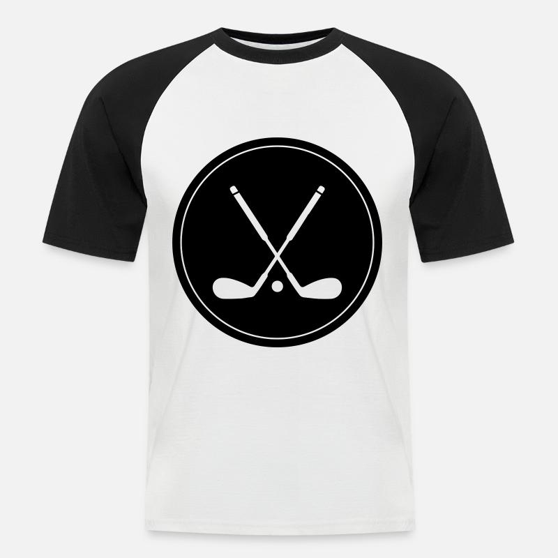 Golf symbol - Männer Baseball-T-Shirt - Weiß/Schwarz