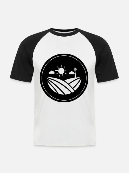 Farm Landwirt - Männer Baseball-T-Shirt - Weiß/Schwarz