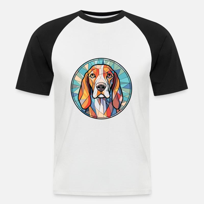 Treeing Walker Coonhound Hunderasse Aquarell - Männer Baseball-T-Shirt - Weiß/Schwarz