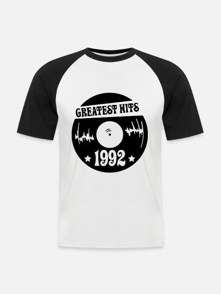 Millésime 1992 - T-shirt baseball manches courtes Homme - blanc/noir