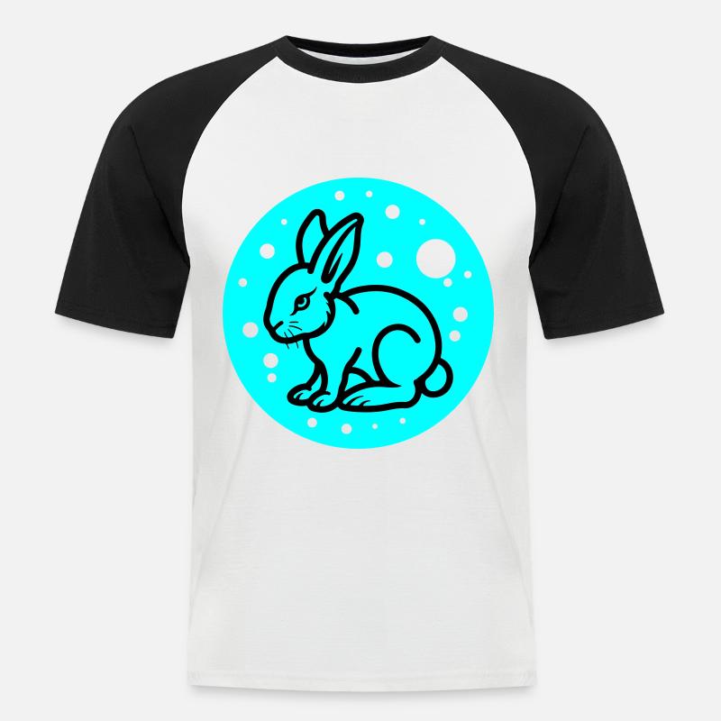 Bunny Easter Symbol - Men's Baseball T-Shirt - white/black
