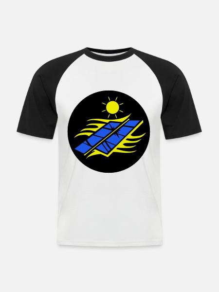 Photovoltaik Solar Energie - Männer Baseball-T-Shirt - Weiß/Schwarz