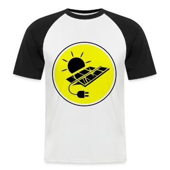 Solar energy photovoltaic system symbol - Men's Baseball T-Shirt - white/black - Front - Nik (191cm)