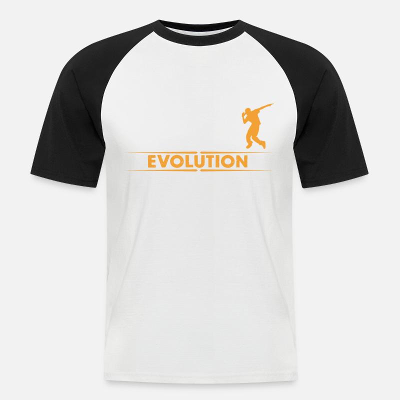 HipHop Breakdance Evolution - orange/weiss - Männer Baseball-T-Shirt - Weiß/Schwarz