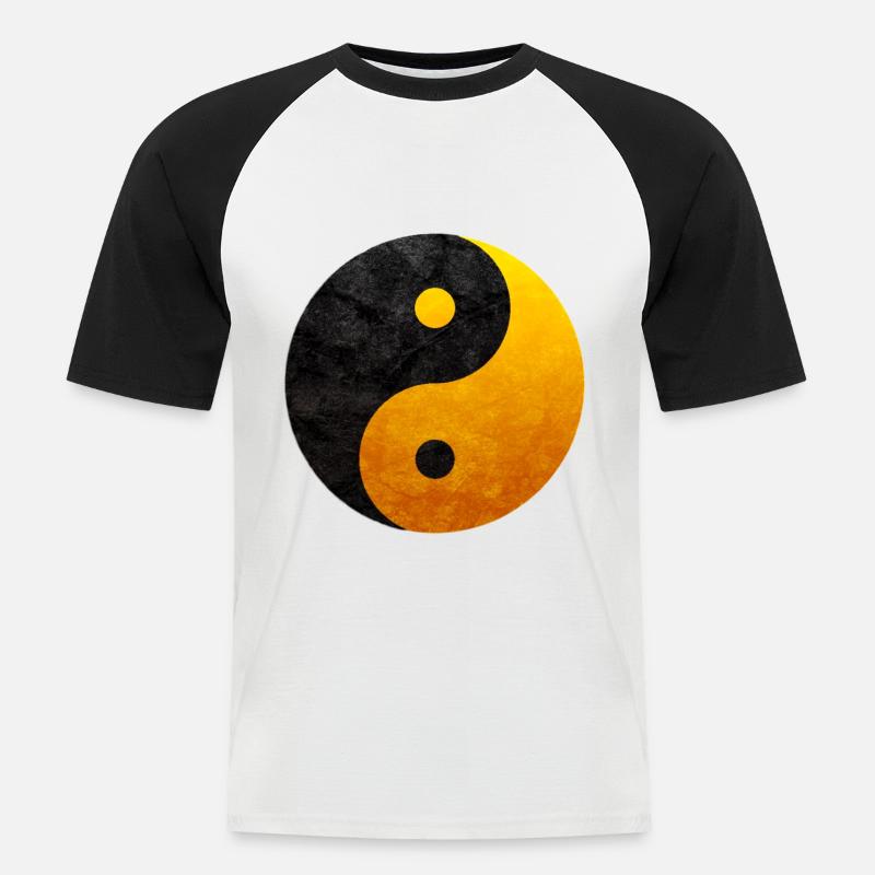 Das Yin und yang - Männer Baseball-T-Shirt - Weiß/Schwarz