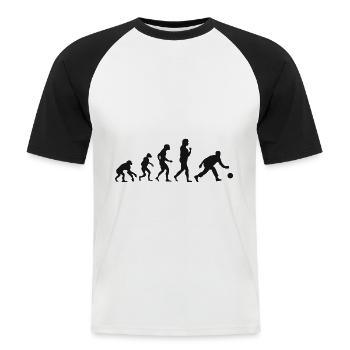Kegel Evolution Bowling Entwicklung - Männer Baseball-T-Shirt - Weiß/Schwarz - Vorne - Nik (191cm)