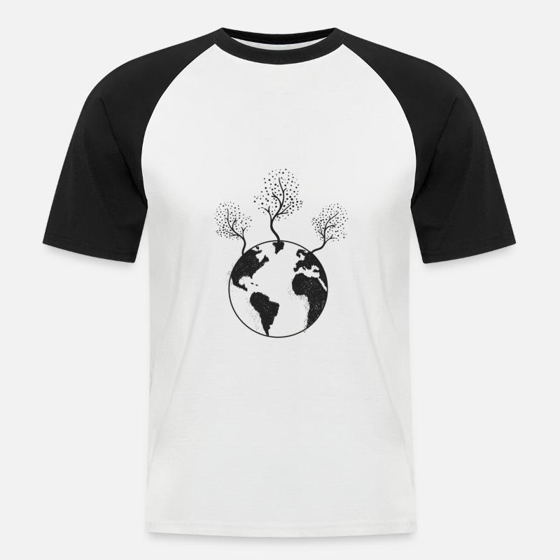 Mutter Erde - Männer Baseball-T-Shirt - Weiß/Schwarz