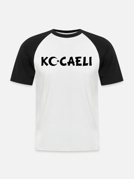 Kocaeli Turkey Flag - Men's Baseball T-Shirt - white/black