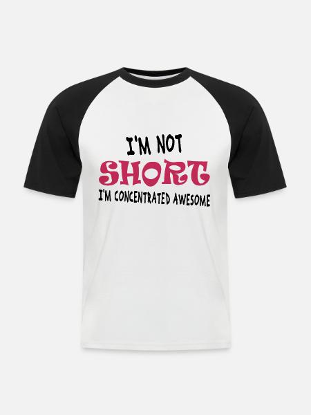 I'm not short, I'm concentrated awesome - Men's Baseball T-Shirt - white/black