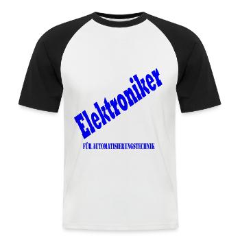 Elektroniker für Automatisierungstechnik - Männer Baseball-T-Shirt - Weiß/Schwarz - Vorne - Nik (191cm)