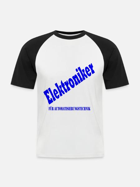 Elektroniker für Automatisierungstechnik - Männer Baseball-T-Shirt - Weiß/Schwarz