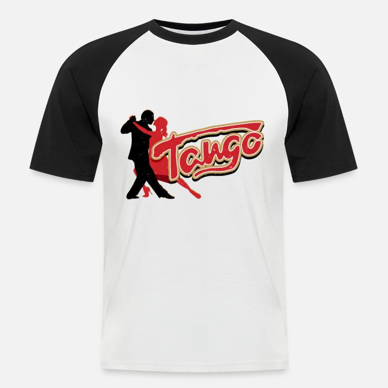 Tango, Tango Tänzer - Männer Baseball-T-Shirt - Weiß/Schwarz