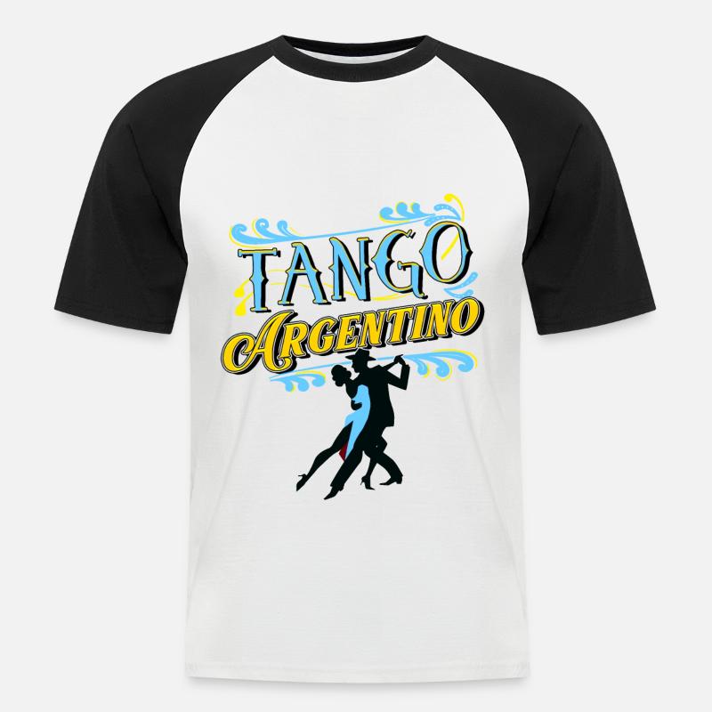 Tango, Tango Tänzer - Männer Baseball-T-Shirt - Weiß/Schwarz