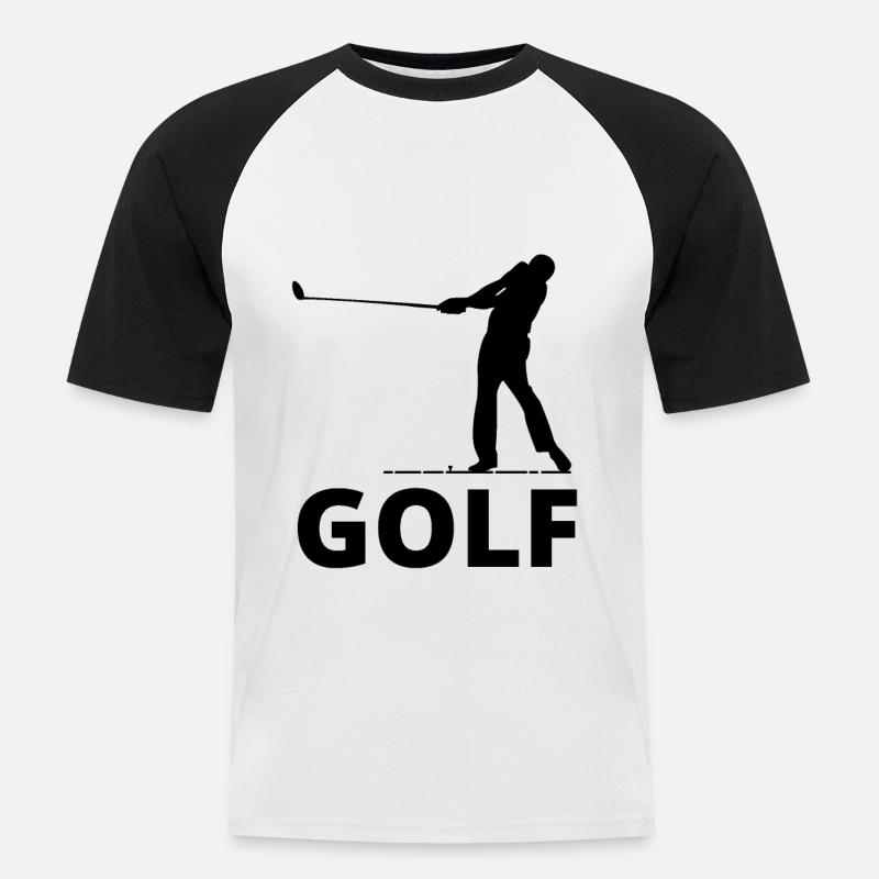 Golf - Männer Baseball-T-Shirt - Weiß/Schwarz