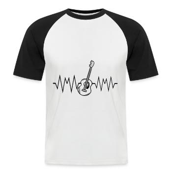 Musik - Männer Baseball-T-Shirt - Weiß/Schwarz - Vorne - Nik (191cm)