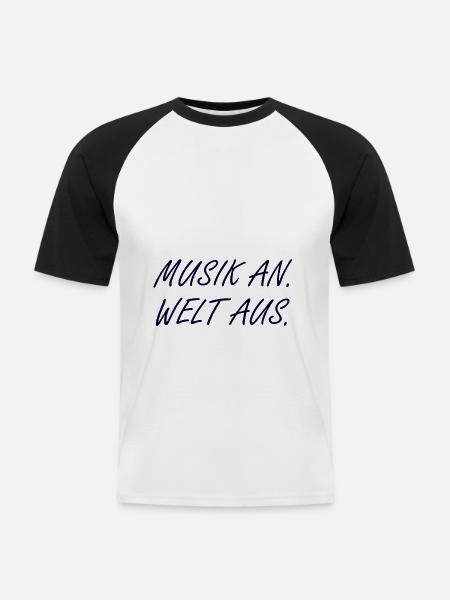 Musik Spruch - Männer Baseball-T-Shirt - Weiß/Schwarz