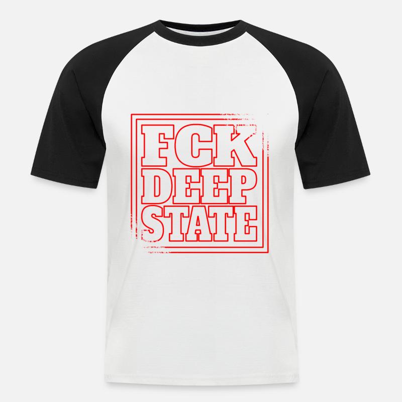 deep state - deepstate - deep state - Men's Baseball T-Shirt - white/black