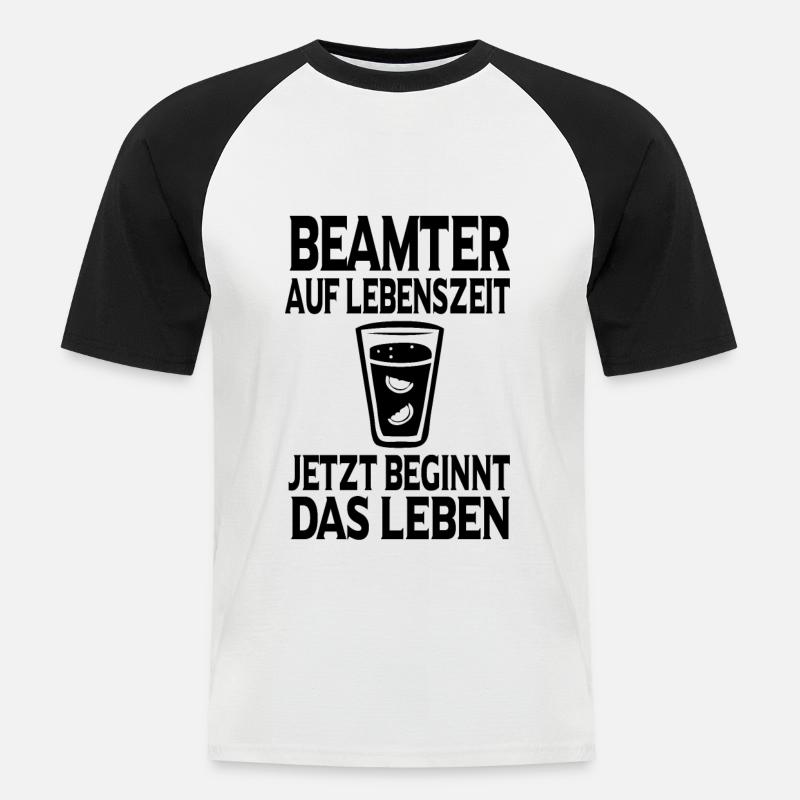 Beamter Verbeamtung Geschenk - Männer Baseball-T-Shirt - Weiß/Schwarz