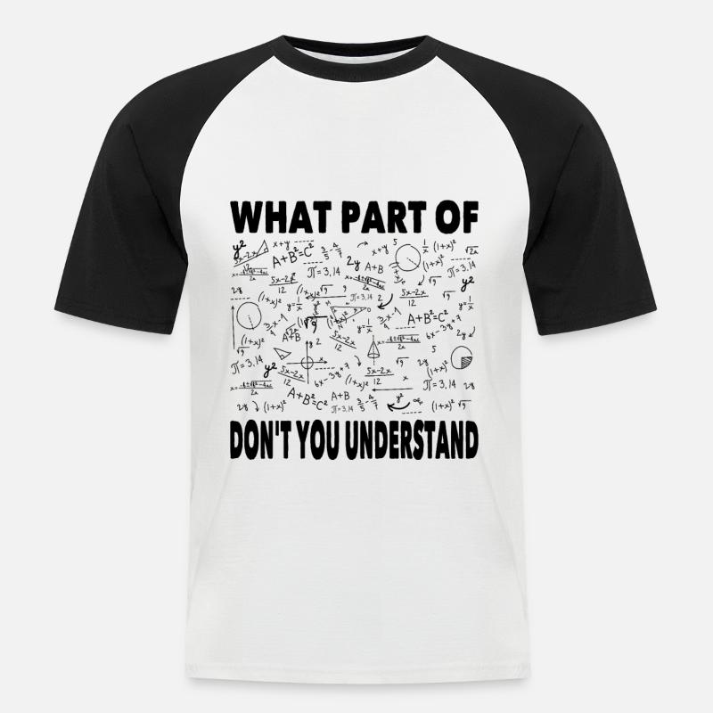 Math arithmetic mathematician gift - Men's Baseball T-Shirt - white/black