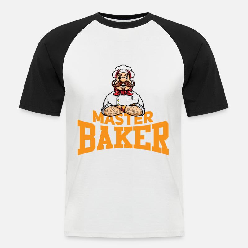Baker Baking Master Baker Bakery - Men's Baseball T-Shirt - white/black
