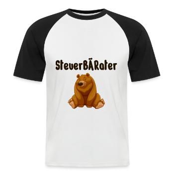 Steuerberater - Männer Baseball-T-Shirt - Weiß/Schwarz - Vorne - Nik (191cm)