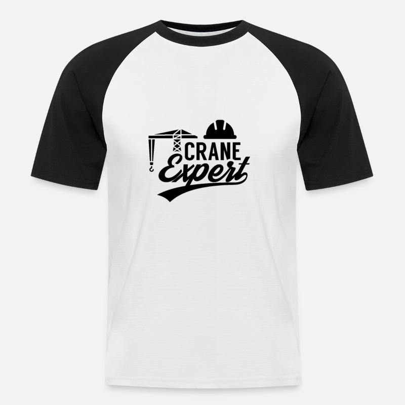 Kran Experte Kranführer Kranfahrer Krane - Männer Baseball-T-Shirt - Weiß/Schwarz