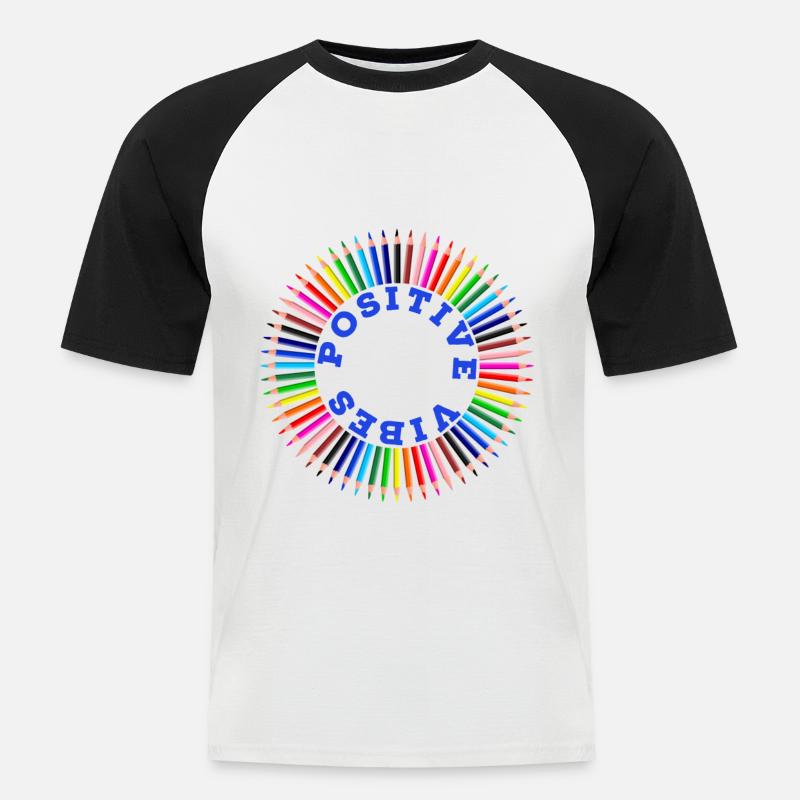Regenbogen, Regenbogen, Regenbogen, Regenbogen, Regenbogen - Männer Baseball-T-Shirt - Weiß/Schwarz