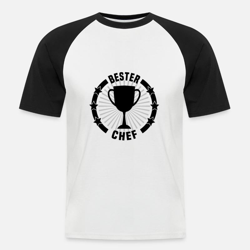 Bester Chef - Männer Baseball-T-Shirt - Weiß/Schwarz