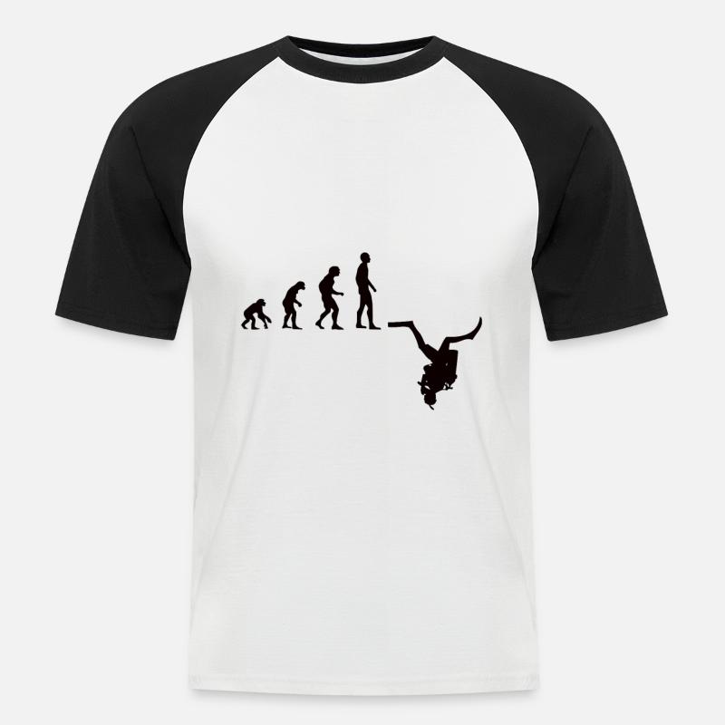 Tauchen Evolution | Menschen Entwicklung Idee - Männer Baseball-T-Shirt - Weiß/Schwarz