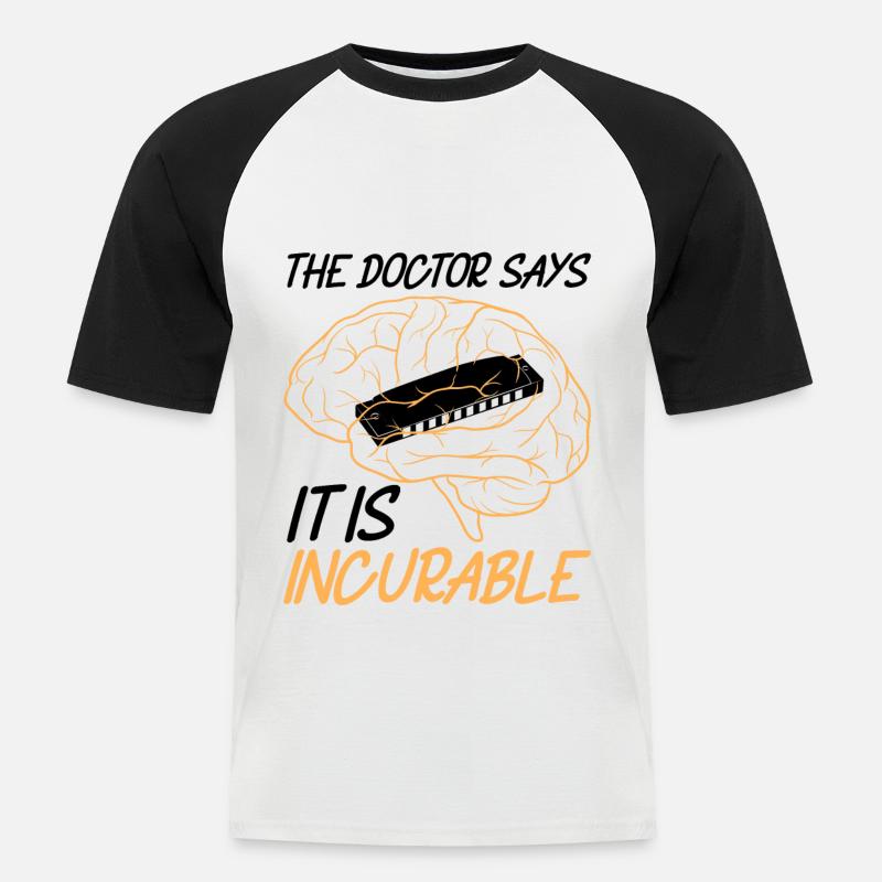 Harmonica Harmonica Player - Men's Baseball T-Shirt - white/black