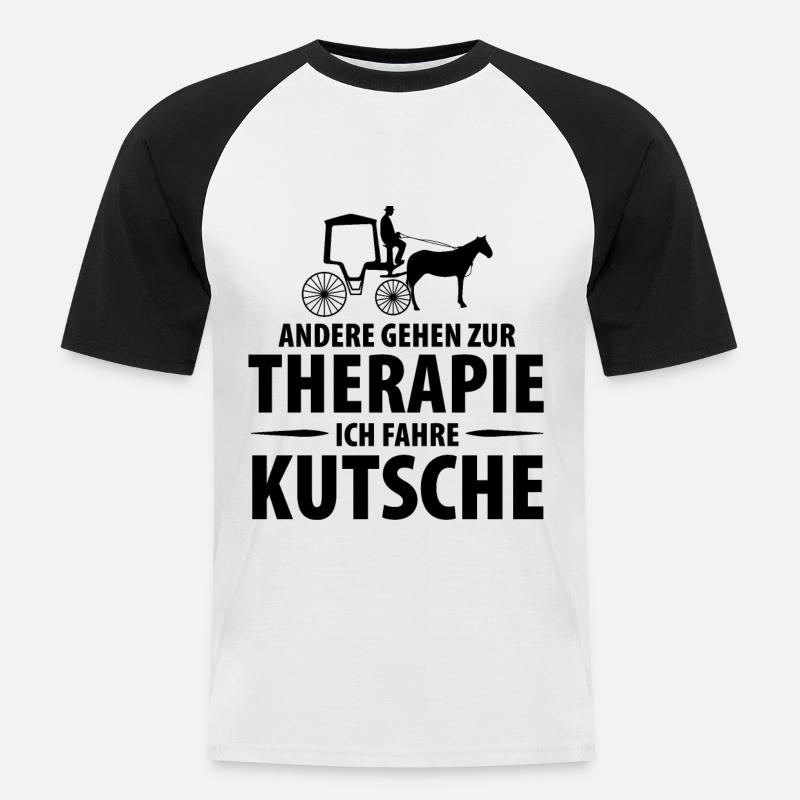 Kutscher Kutsche Pferdekutscher Kutschieren - Männer Baseball-T-Shirt - Weiß/Schwarz
