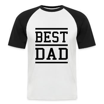 bästa pappa - Kortärmad basebolltröja herr - vit/svart - Fram - Nik (191cm)
