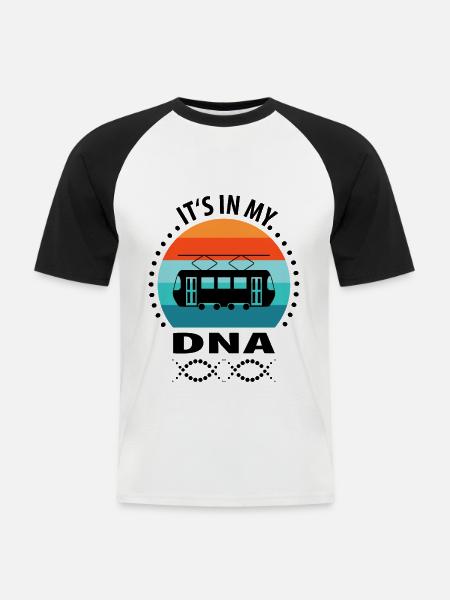 Straßenbahnfahrer Straßenbahn Stadtbahn Tram - Männer Baseball-T-Shirt - Weiß/Schwarz