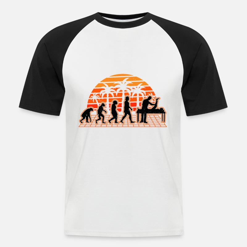 Physiothérapeute Evolution Retro Physiotherapy - T-shirt baseball manches courtes Homme - blanc/noir