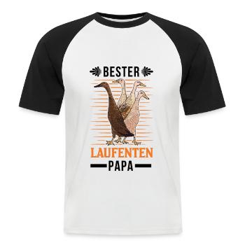 Bester Laufenten Papa Flaschenente - Männer Baseball-T-Shirt - Weiß/Schwarz - Vorne - Nik (191cm)