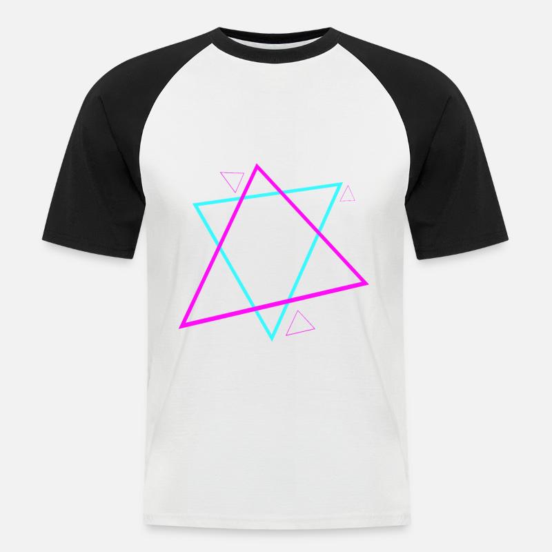 90s Symbols Pattern 90s Design - Men's Baseball T-Shirt - white/black